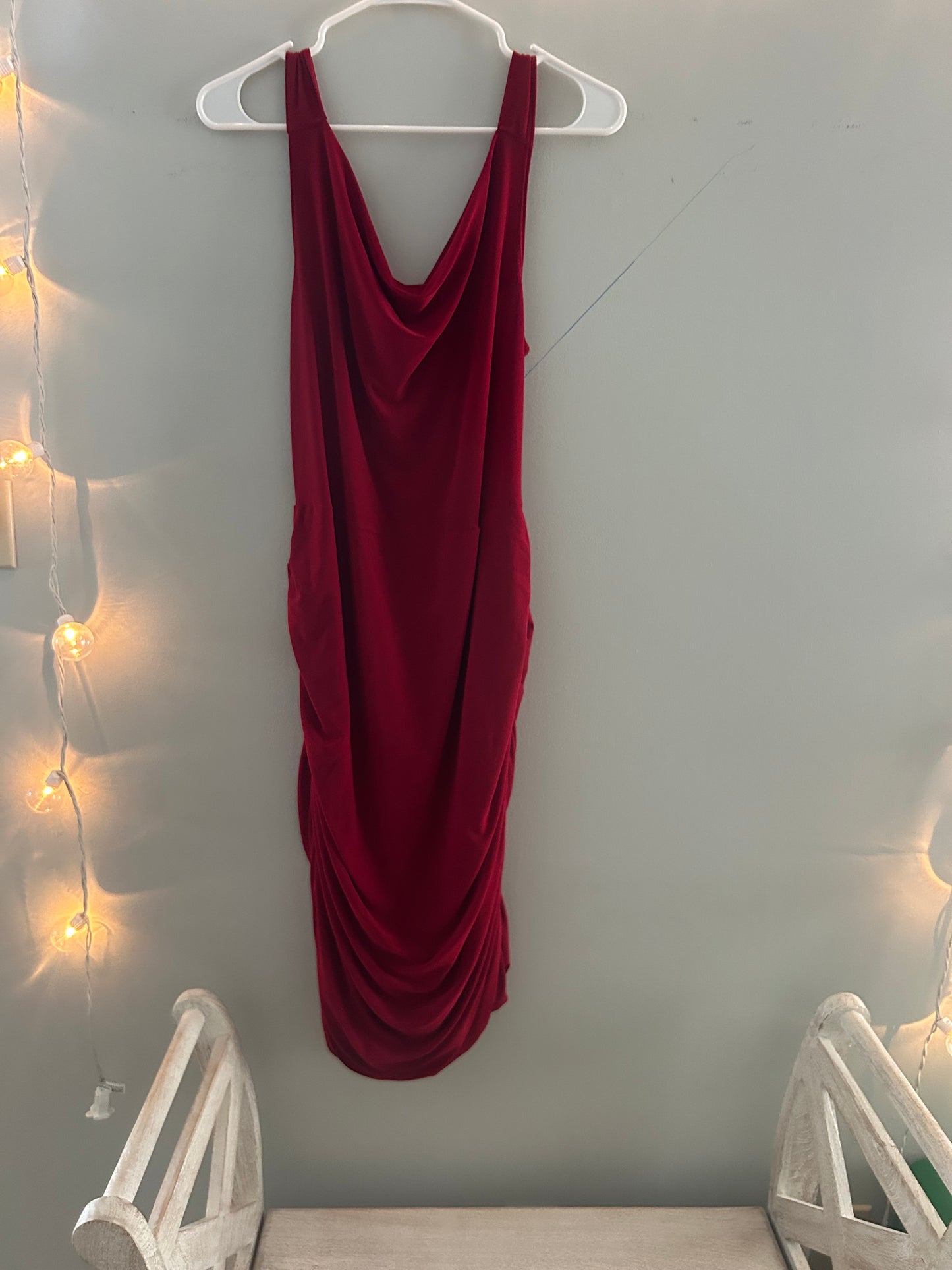 Sleeveless red dress